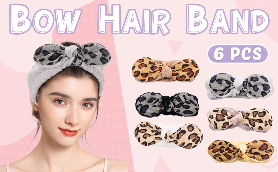 Bowknot Leopard Spa Headbands
