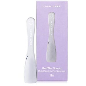 I DEW CARE Get The Scoop | A Multi-functional Stainless Steel 3" Metal Spatula | Applicator For Cream, Lip Balm, Wash-Off Masks, and Mixing | Korean Skincare