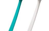 Bath Body Brush with Comfy Bristles Long Handle Gentle Exfoliation Improve Skin's Health and Beauty Bath Shower Wet or Dry Brushing Body Brush (White & Green)