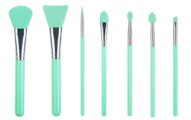 LORMAY 7-Piece Silicone Makeup Brushes for Face Mask, Eyeliner, Eyebrow, Eye Shadow, Lip Care, and UV Resin Epoxy Art Crafting (Mint Green)