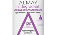 Almay Biodegradable Longwear & Waterproof Eye Makeup Remover Pads, Hypoallergenic, Cruelty Free, Fragrance Free Cleansing Wipes, 120 count
