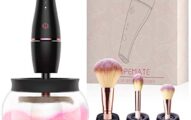 All in 1 Makeup Brush Cleaner, HOPEMATE Electric Makeup Brush Spinner Dryer Cleaning Machine, Cleanse Cosmetics, Dusts of Makeup Brushes