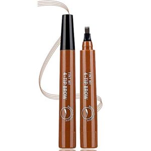 Eyebrow Pen, Microblading Eyebrow Pen, 4 Points Eyebrow Pencil, Creates Lasting Make-Up Professional Natural Looking Eyebrows, Cover Sparse Areas, Daily Waterproof Eyebrow Pen