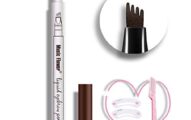 4 Point Eyebrow Pen, Micro Ink Brow Pen Waterproof Eyebrow Pencil With Micro-Fork Tips for Daily Natural Eye Brown Makeup(Dark Brown/Chestnut)