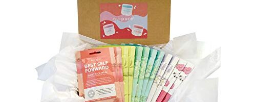Nu-Pore Facial Sheet Mask Packaged Gift Set for Women Two of Each Scent Aloe Vera Pomegranate Hibiscus Green Tea Lavender Cucumber 12 K-Beauty Sheets Perfect for Home Spa Treatment Made in South Korea