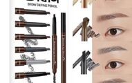 Eyebrow Pencil Set , 7 Colors Drawing Eye Brow Long Lasting Double-Head Eyebrow Pen - Waterproof, Double-Ended Automatic Angled Tip & Spoolie Brush, Cruelty-Free, Natural Daily Look Makeup